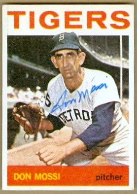 Don Mossi Autographed/Hand Signed baseball card (Detroit Tigers) 1964 Topps #335 (67)