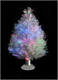 19 White Fiber Optic Decorative Table Top Christmas Tree