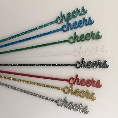 Cheers Drink Stirrers - Set of 6 Laser Cut Acrylic Stir Sticks
