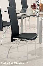 Coaster Himmarshee Upholstered Dining Side Chair with Black Bonded Leather