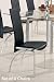 4 Contemporary Silver Finish Black Bonded Leather Seat Back Dining Chairs