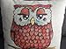Decorbox Cotton Linen Square Throw Pillow Case Decorative Cushion Cover Pillowcase for Sofa Cute Cartoon Red Owl 18 