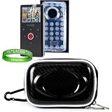 Flip Mino HD 2nd Generation Flip Video TPU Camera Carrying Case Pouch Sleeve-- ( BLACK ) + CLEAR TPU Flip Mino HD 2G Skin + Flip Mino HD 2G Screen Protector + Vangoddy tm, Live*Laugh*Love wrist band!!!
