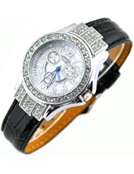 Miler Womens Genuine Leather Crystal Fashion Watch