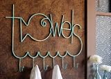 Fishy Towel Rack - Antique Turquoise Metal 30.5