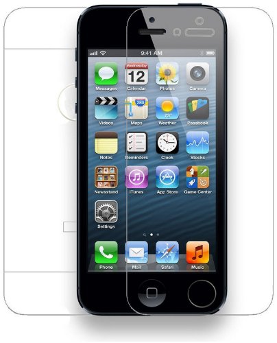 Crystal Shells iPhone 5 Ultra Clear Screen Protector, Bubble-Free HD High Clarity with True Touch Sensitivity, Full Body Anti-Scratch Protection(Front and Back) Ultra Thin Techskin, Lifetime Replacement Warranty 100% Satisfaction Guaranteed