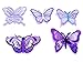 CraftbuddyUS 10 asstd Lilac Iron on Fabric Butterfly Motifs Embroidery Patches