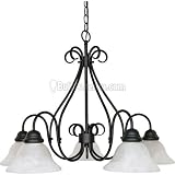 Nuvo 60/381 5 Light Chandelier with Alabaster Glass