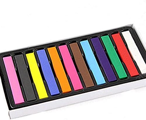Daytingday 12 Colors Hair Chalk Dye Soft Hair Pastels Kit Non-Toxic DIY