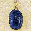 18k Gold with Lapis Scarab Pendant