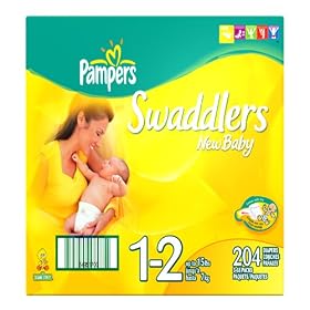 Pampers Swaddlers, Size 1-2, 204-Count