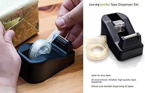 Tape Dispenser From mysonder - A Staple Home And Office Accessory - Ideal For All Packaging Needs, Arts And Crafts - Comes With 2 Rolls Of Transparent Tape Refill