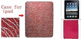 Gino Hard Plastic Glittery Stripe Design Red Protector Case for Apple iPad 1