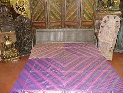 Purple Pink Brocade Sari Indian Bedspread King Coverlet Sofa Throw Final Sale
