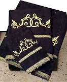 European Made Towel Set, Florenca in Black with Gold medallions and decorative borders