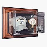 Case-Up Hat and Ball Display with Engraved MLB Team Logo (Black Finish)