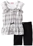 Young Hearts 2 Piece Checker Ribbon Blouse And Short Set