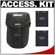 Nikon Coolpix Neoprene Case + (2) EN-EL10 Batteries Kit for S210, S220, S230, S520, S60, S600 & S640 Digital Cameras