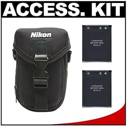 Nikon Coolpix Neoprene Case + (2) EN-EL10 Batteries Kit for S210, S220, S230, S520, S60, S600 & S640 Digital Cameras
