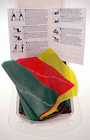 Buy Thera-Band Latex Exercise Band Pack - Light - 1 Thin 1 Medium 1Heavy - 5.5 in. X 5 ft. by Hygenic