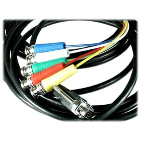 BetterCables 12M (39.36 ft) Silver Serpent VGA XVGA Breakout Cable - HD15 Male 5 BNCs by Better Cables