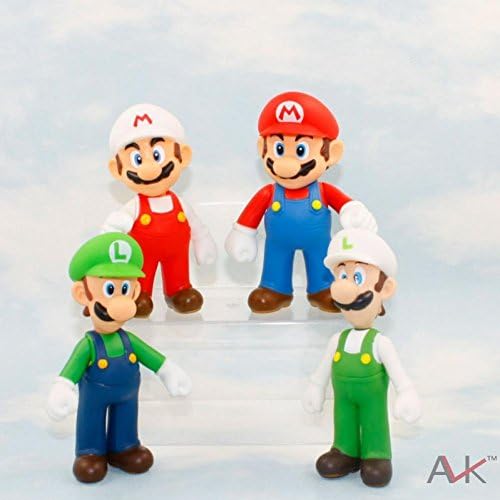 Rosy Women Super Mario Bros Luigi Mario Pvc Action Figures Toys Dolls 5" 12Cm 4Pcs/Lot Fga192