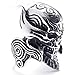 KONOV Large Biker Men's Gothic Casted Skull Stainless Steel Ring, Black Silver