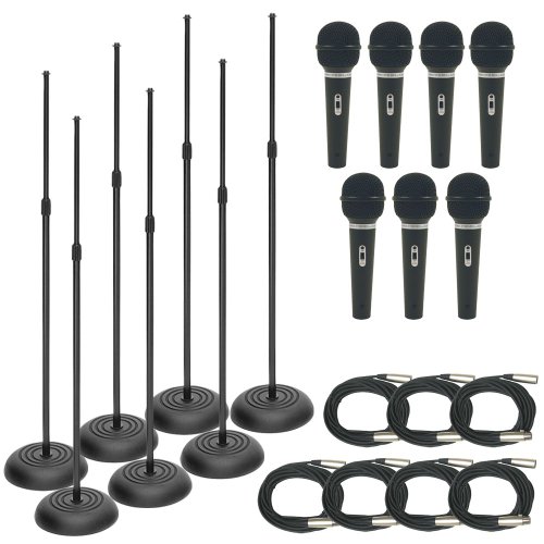 Deluxe Triple 7 Mic Stand Cable Microphone Pack Mic Stand Package