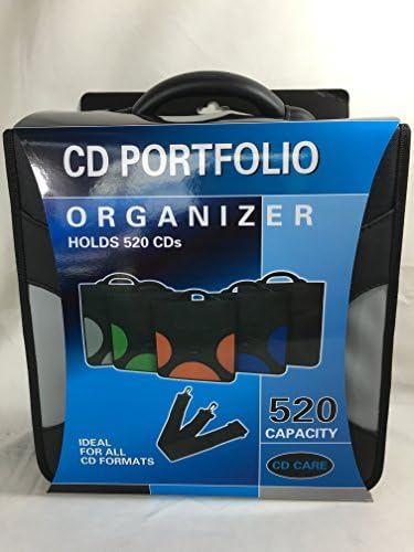 CD Care 520 Disc Heavy Duty CD DVD Binder Wallet PU Leather Nylon Material Plus BONUS Carrying Strap Reinforced Handle (Frustration-Free Packaging) (Gray)