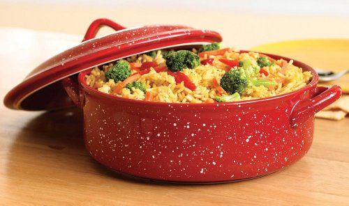 Old-Fashioned Enamel Look Covered Casserole Dish By Collections Etc