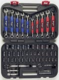 AmPro T45880 65pc 1/4 & 3/8 Drive SAE & Metric Tool Set