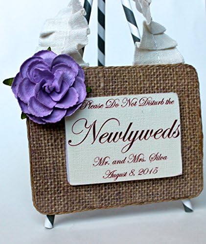 Custom Handmade Wedding Room Door Hanger for Newlyweds/Honeymooners/Just Married