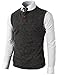 H2H Mens Knitted Sweater Two Buttons Henley Vest