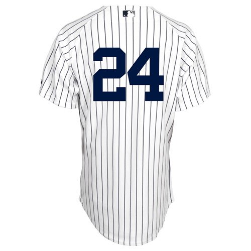 MLB Men's New York Yankees Robinson Cano Six Button Authentic Extended Size Home Jersey (Wht/Nvy Pinstrps, 56/XXX-Large)