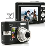 SVP DC-936-Black 9MP 3x Optical Zoom 2.5 LCD Digital Camera with ISO 640, face/smile detection