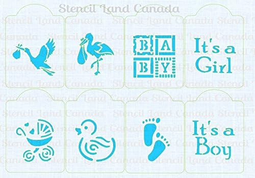 40 pcs baby new born cookie cupcake stencils baby shower cake decorating reusable plastic easy to clean !