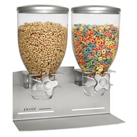 Zevro Dual Dry food Dispenser, Stainless Steel