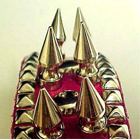 24 Inch Hot Pink Leather Spiked Dog Collar 1" Spikes
