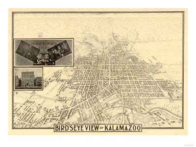 Kalamazoo, Michigan - Panoramic Map