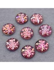 Art and Craft Supply: 12mm 100pcs Ab Round Acrylic Rhinestones Acrylic Crystal Flat Back Beads - Lovely Buttons