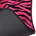 BDK Hot Pink Zebra Seat Covers & Floor Mats Set Fur Print Complete - Full Set, Universal Fit