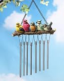 Birds On Branch Hanging Tubular Wind Chime by Collections Etc
