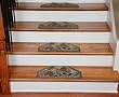 Washable Non-Skid Carpet Stair Treads - Mint Green Floral (13)