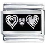 Pugster Hearts & Love Two Heart Laser Italian Charm Bracelets