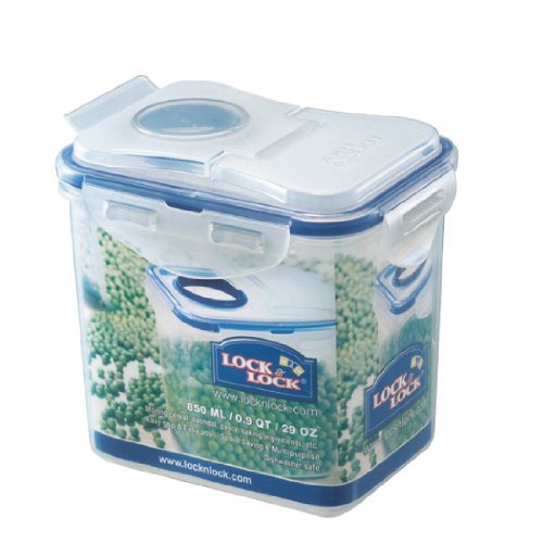 Lock&Lock 28.7-Fluid Ounce Rectangular Food Container with Flip Lid, Tall, 3-1/2-Cup