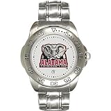 Alabama Crimson Tide Suntime Mens Sports Watch w/ Steel Band - NCAA College Athletics