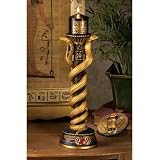 Classic Egyptian Cobra Candlestick and Candle - Set of 2