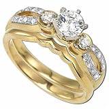14K Yellow Gold Interesting Ladies Wedding Ring (Center stone is not included)
