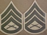 Green on Khaki USMC Chevrons - Staff Sergeant - Male