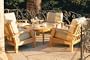 New Luxurious 5 Piece Teak Sofa Set - 4 Lounge Chairs and 35" Round Coffee Table [SR2]